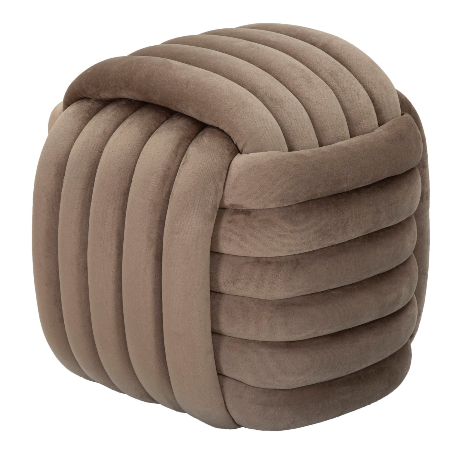 Puff Softy Cinza - Veludo Cinza Acastanhado - 45 cm x 45 cm x 45 cm - A minha loja