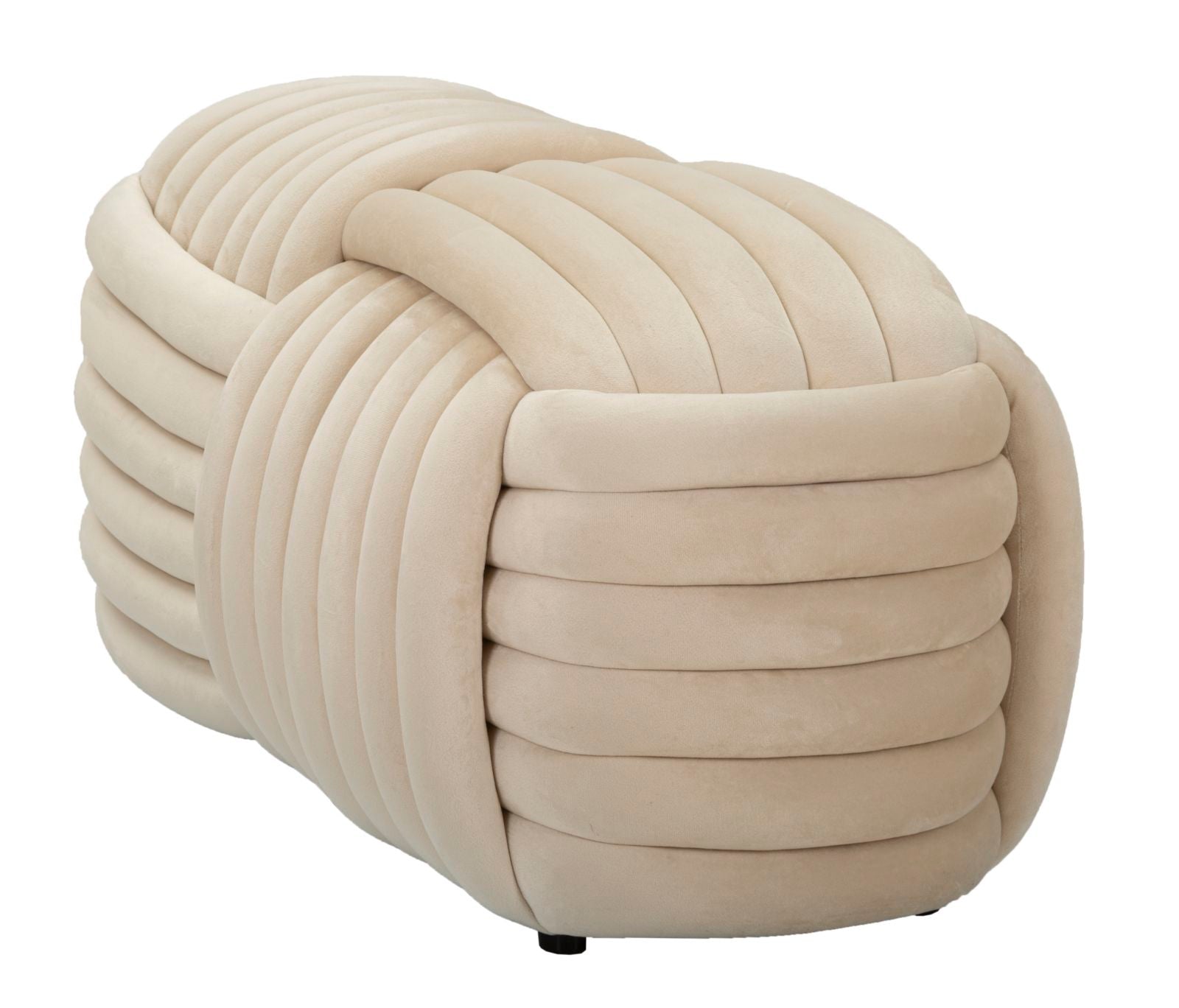 Puff Softy Cream - Veludo Creme - 90 cm x 45 cm x 45 cm - A minha loja
