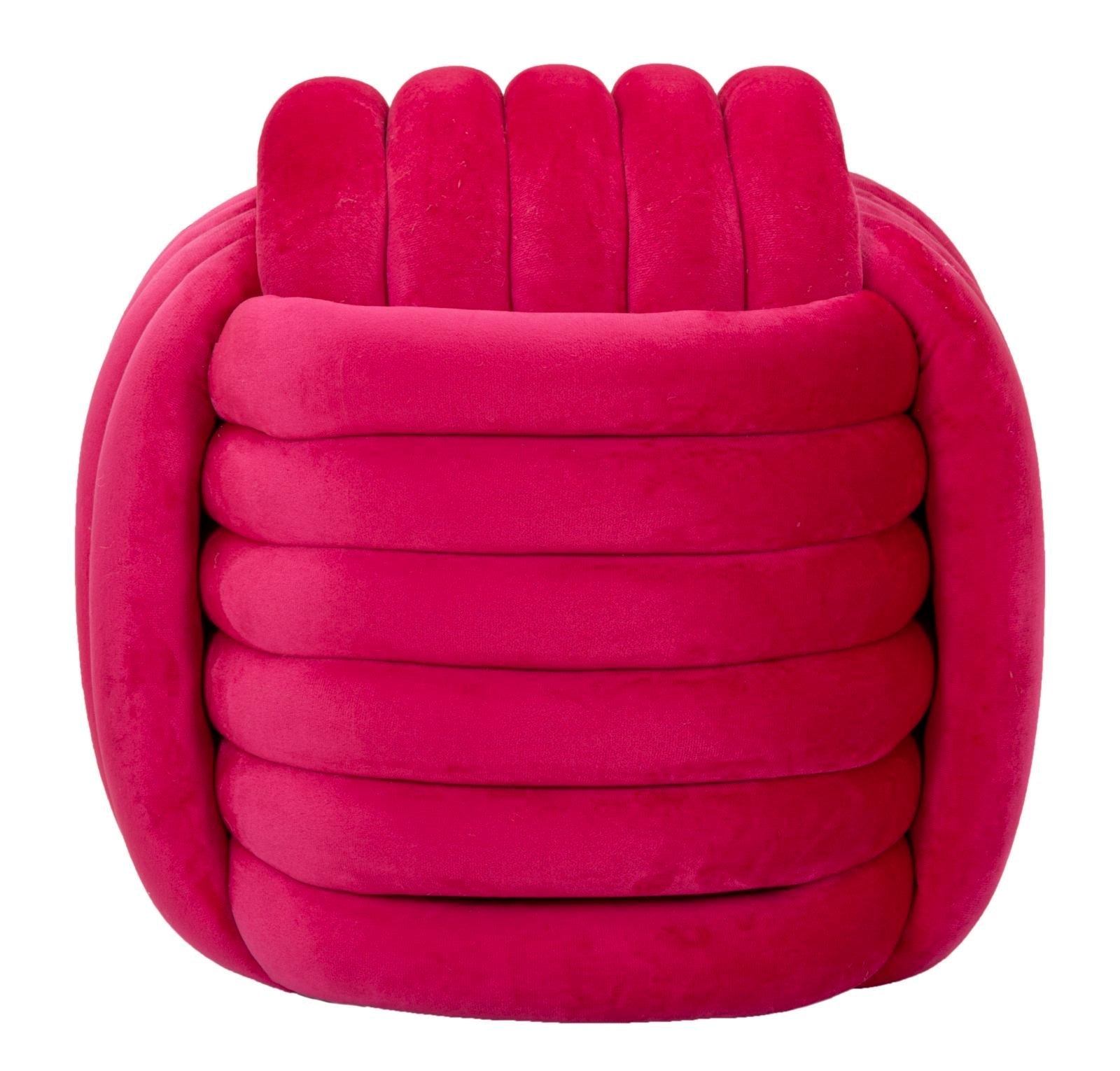 Puff Softy Fúcsia - Veludo Fúcsia - 45 cm x 45 cm x 45 cm - A minha loja