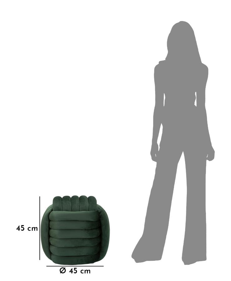 Puff Softy Green - Veludo Verde - 45 cm x 45 cm x 45 cm - A minha loja