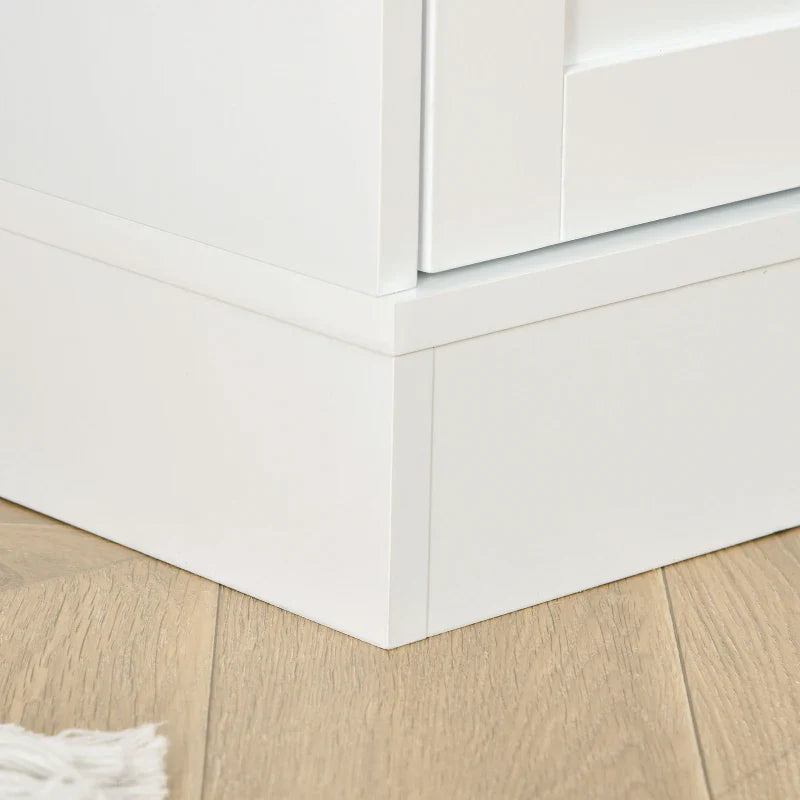 Vitrine para Sala de Estar Estante de Livros com 4 Portas e Prateleiras Superiores com Altura Ajustável Estilo Moderno Multiúso para Cozinha Escritório Dormitório 76x40x178,5 Branco