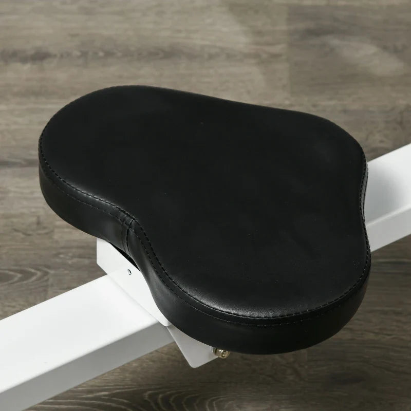 SPORTNOW Máquina de Remo Magnético Máquina de Remo Dobrável com Resistência de 8 Níveis Ecrã LCD e 2 Rodas de Transporte para Ginásio Carga Máxima 130 kg 180x48x60 cm Branco