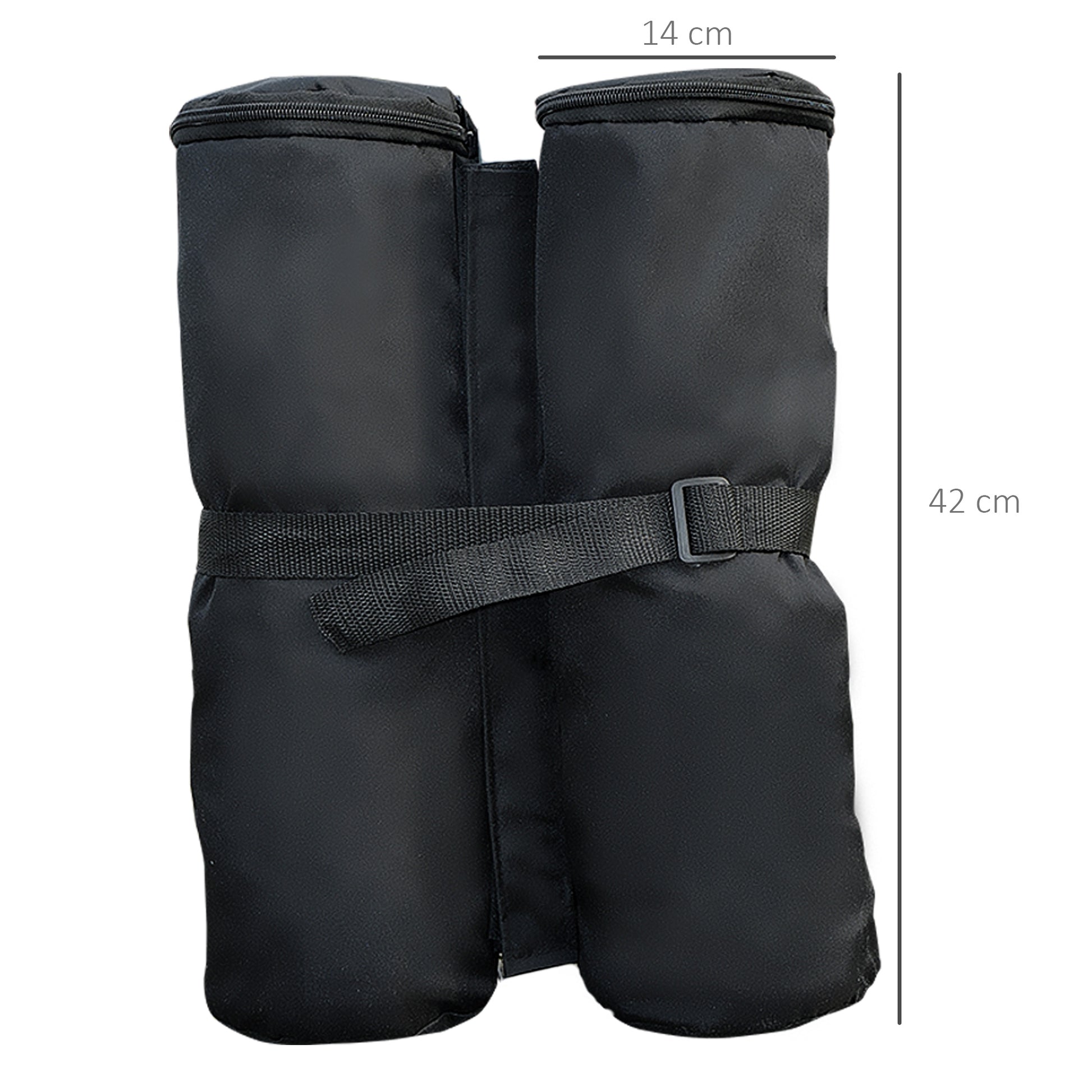 Pack 4 Pesos para Carpas Sacos de Lastro Pesos de Pernas para Toldo Pavilhão Gazebo Sacos de Areia para Exteriores Preto