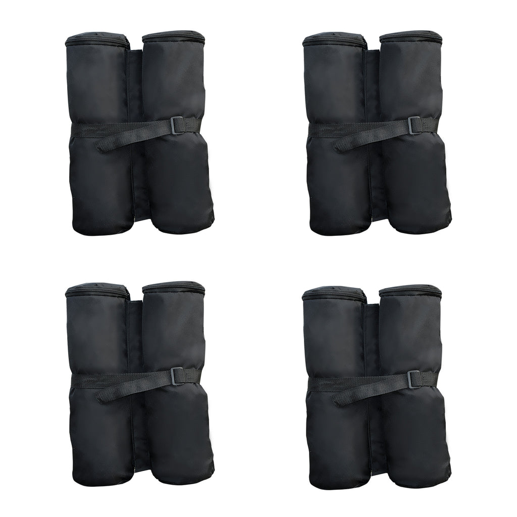 Pack 4 Pesos para Carpas Sacos de Lastro Pesos de Pernas para Toldo Pavilhão Gazebo Sacos de Areia para Exteriores Preto