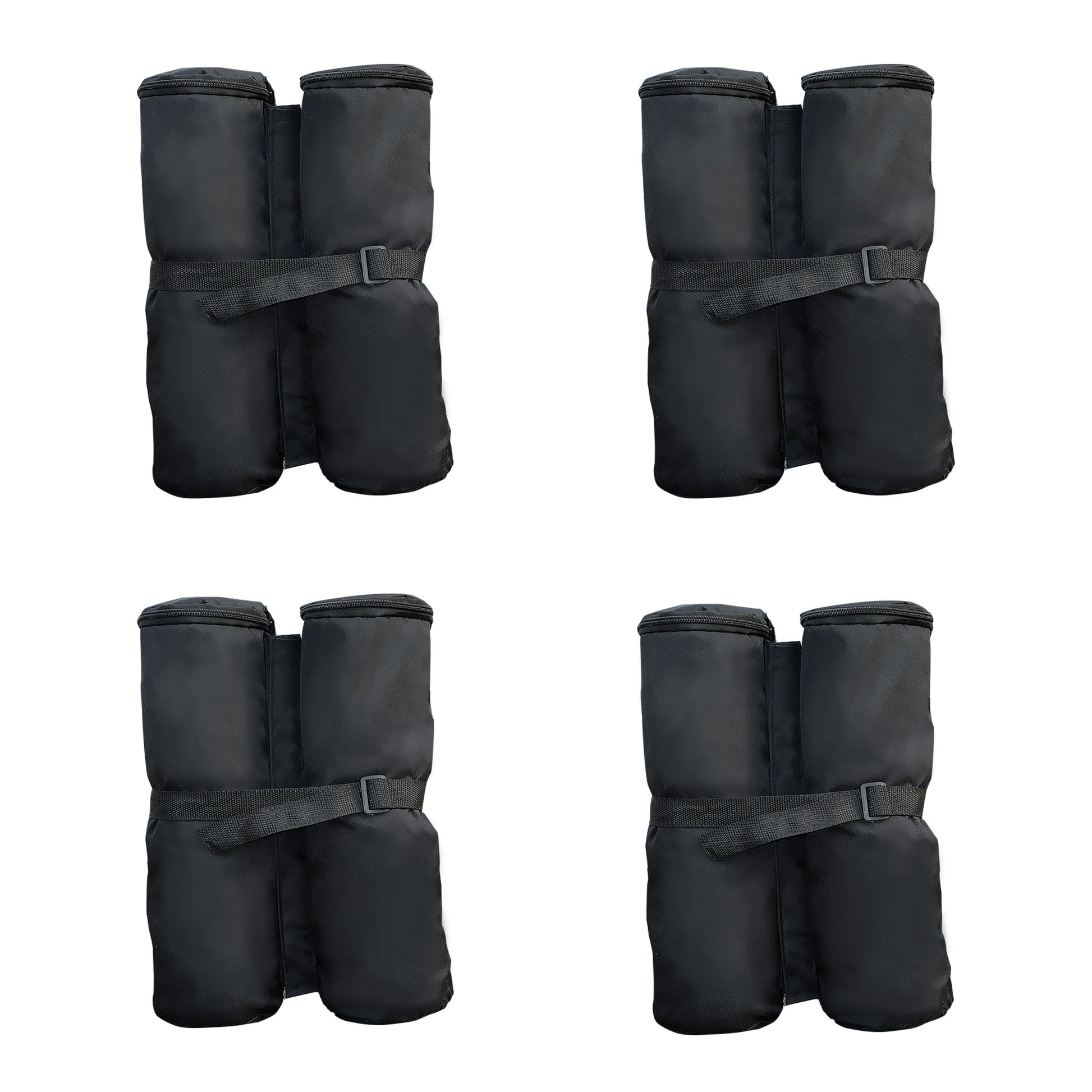 Pack 4 Pesos para Carpas Sacos de Lastro Pesos de Pernas para Toldo Pavilhão Gazebo Sacos de Areia para Exteriores Preto