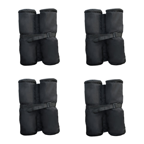 Pack 4 Pesos para Carpas Sacos de Lastro Pesos de Pernas para Toldo Pavilhão Gazebo Sacos de Areia para Exteriores Preto