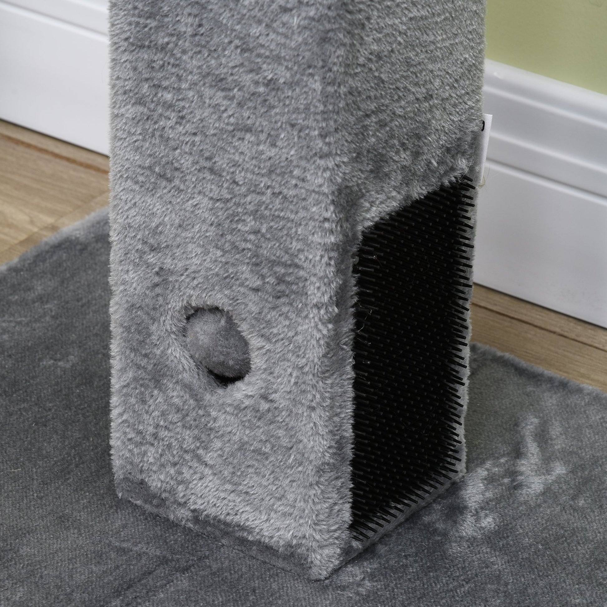 PawHut Poste Arranhador para Gatos 79 cm Arranhador para Gatos com Bola Suspensa e Poste de Juta 59,5x39x79 cm Cinza e Bege