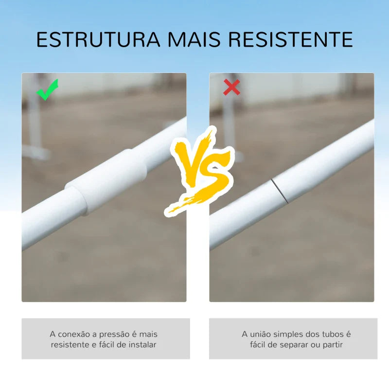 Tenda para Festas 585x295x255 cm Tenda de Jardim com Paredes Laterais Removíveis 4 Janelas Transparentes Branco