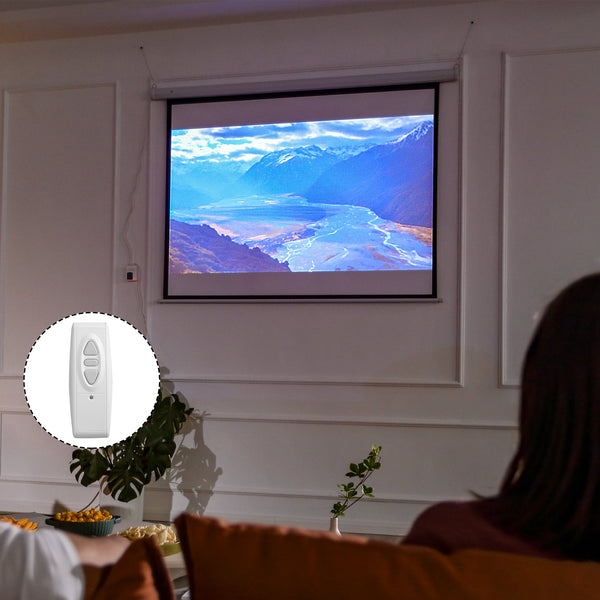 Tela de Projeção Elétrica Portátil Universal Tela para Projeção Motorizada 84" 4:3 com Controlo Remoto para Cinema em Casa Apresentação Suspensa na Parede 171x130 cm Branco