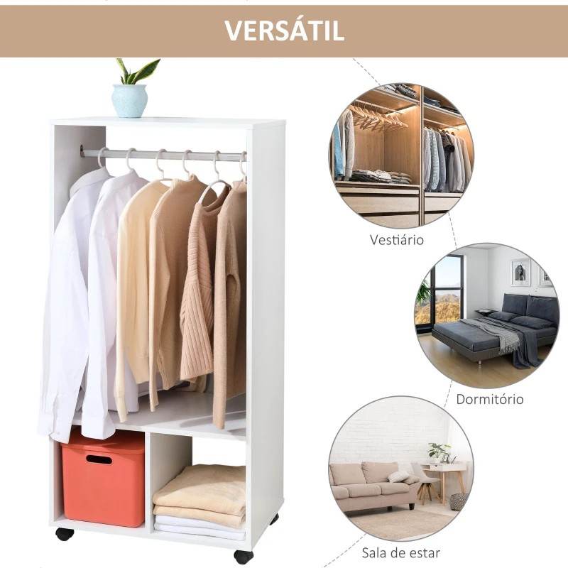 Roupeiro Abert Branco - Design Nórdico - Leva-Me Contigo - Móveis & Decoração