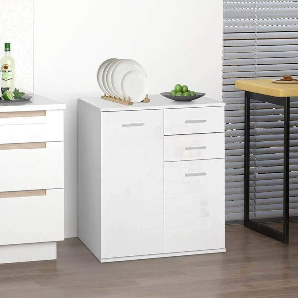 Armário Gabinete Consola Aparador Organizador de Armazenamento Multiuso para Sala de Estar com Portas e Gavetas 71x35x76cm
