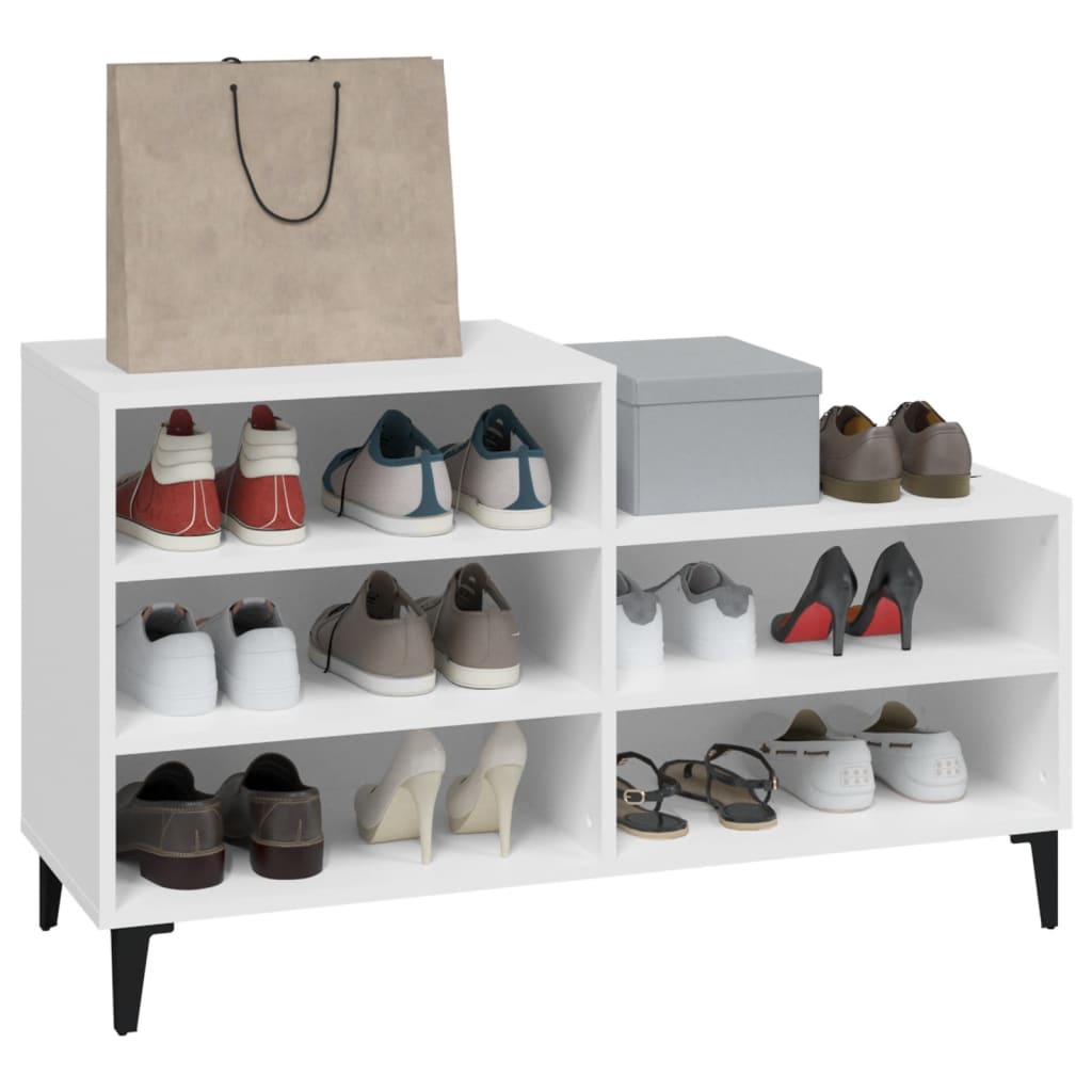 Sapateira 102x36x60 cm derivados de madeira branco - A minha loja