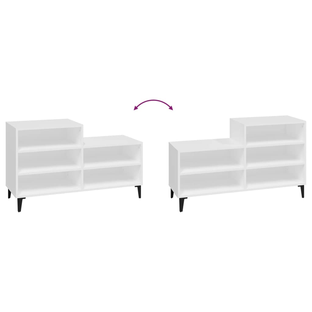 Sapateira 102x36x60 cm derivados de madeira branco - A minha loja