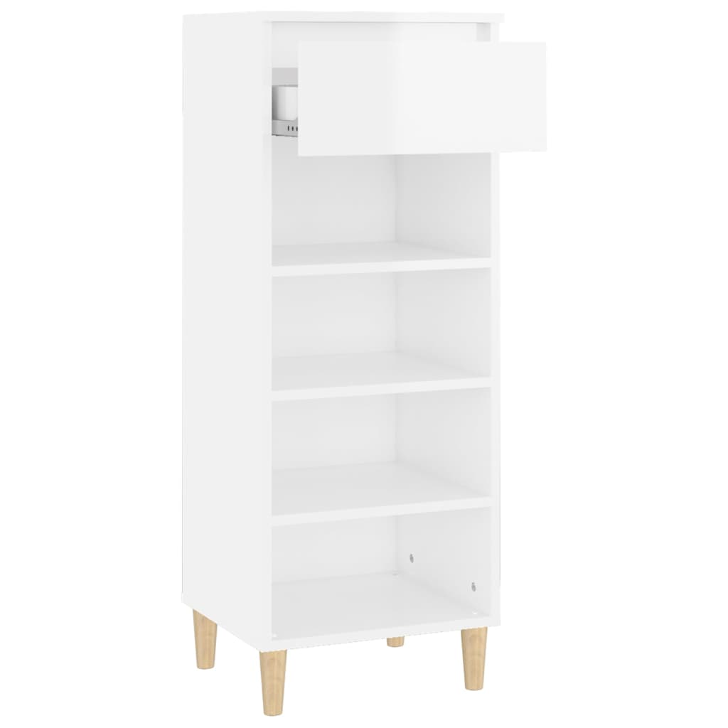 Sapateira 40x36x105 cm derivados de madeira branco brilhante - A minha loja