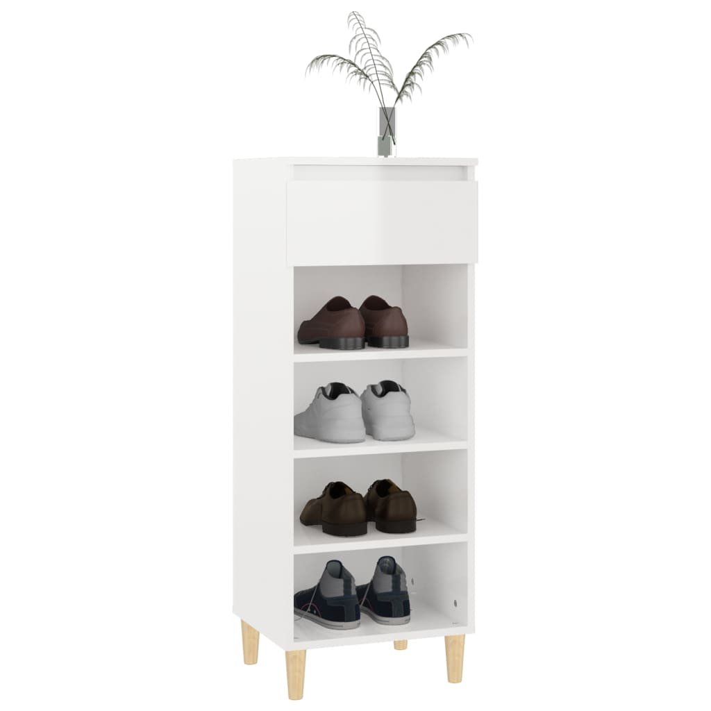 Sapateira 40x36x105 cm derivados de madeira branco brilhante - A minha loja