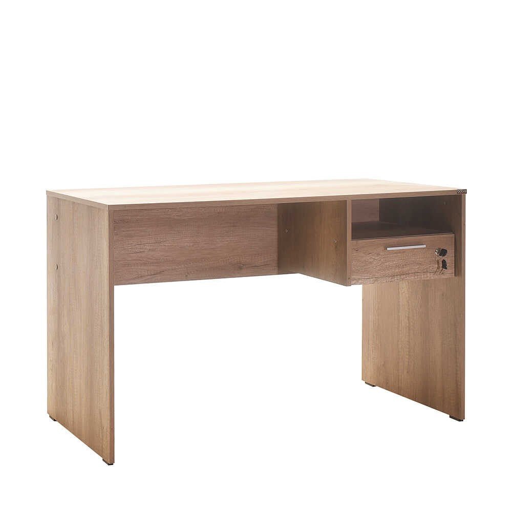Secretária "Simple" com Gaveta - 120 x 75 x 60 cm - Nogueira Claro - Design Moderno - A minha loja