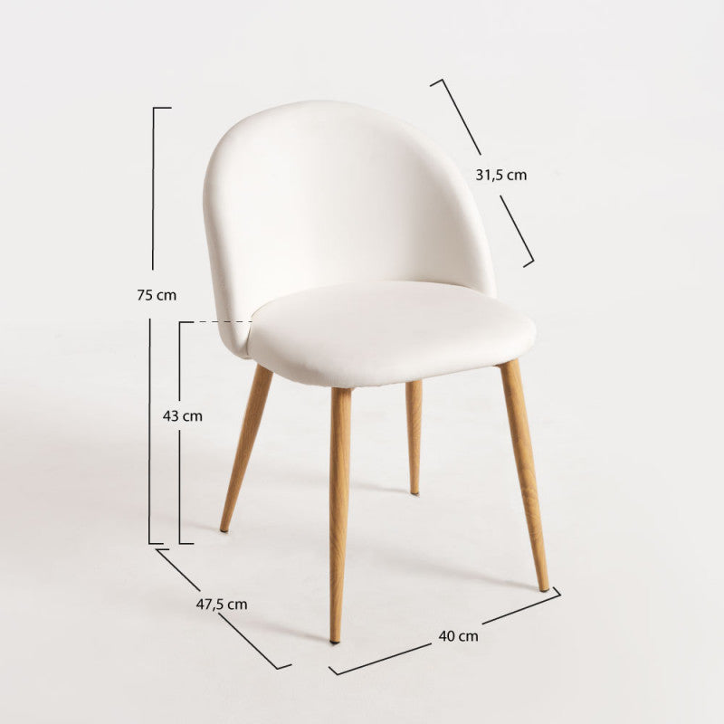 Conjunto de 2 Cadeiras Hilton em Couro Artificial - Várias Cores - Design Moderno