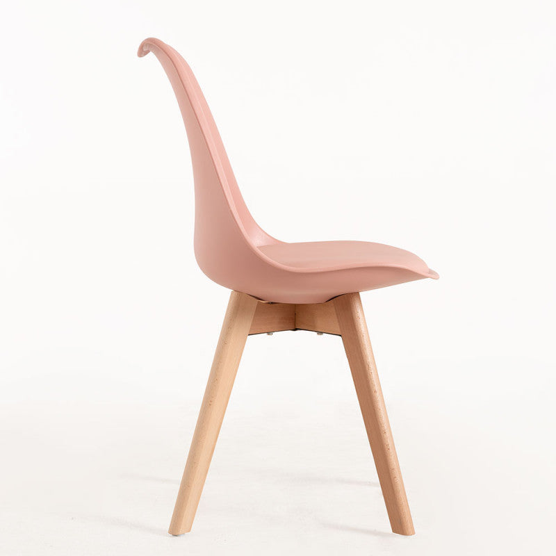 Cadeira Lena com Assento Almofadado - Rosa - Design Nórdico