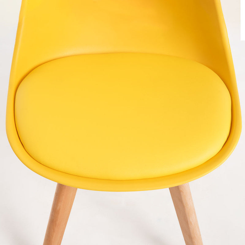 Cadeira Lena com Assento Almofadado - Amarelo - Design Nórdico