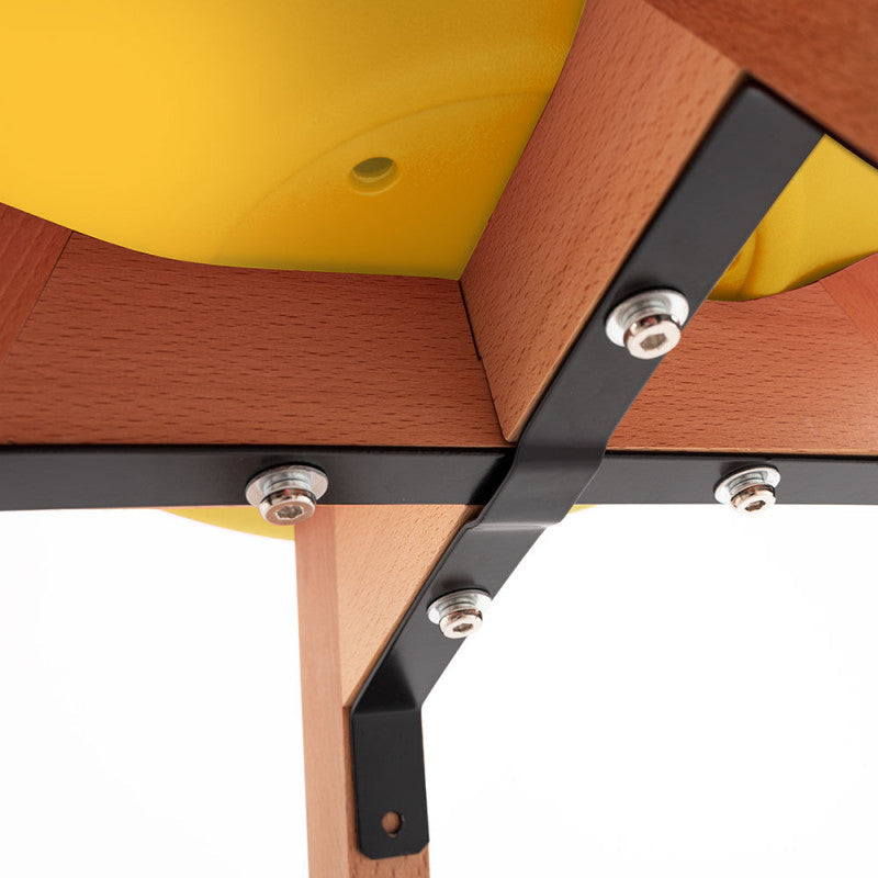 Cadeira Lena com Assento Almofadado - Amarelo - Design Nórdico