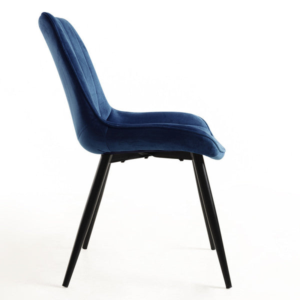 Conjunto de 2 Cadeiras Abba em Veludo Azul - Design Nórdico