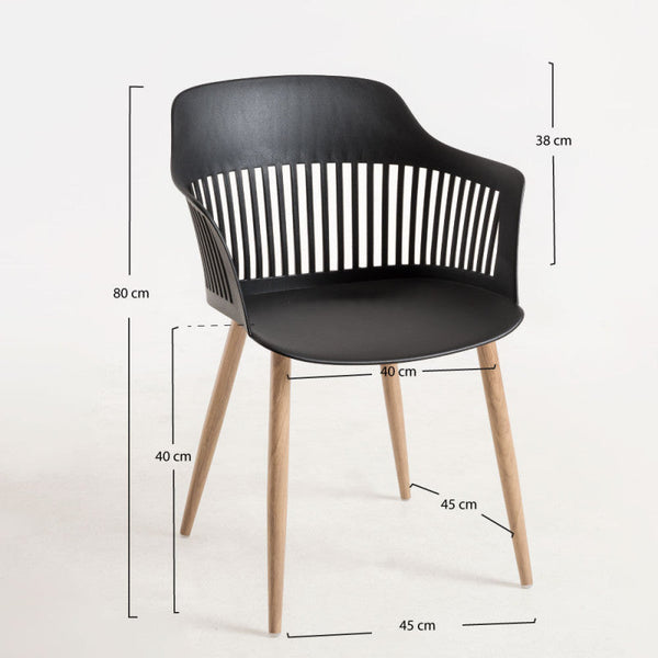 Conjunto de 2 Cadeiras Salsi Preto - Design Nórdico