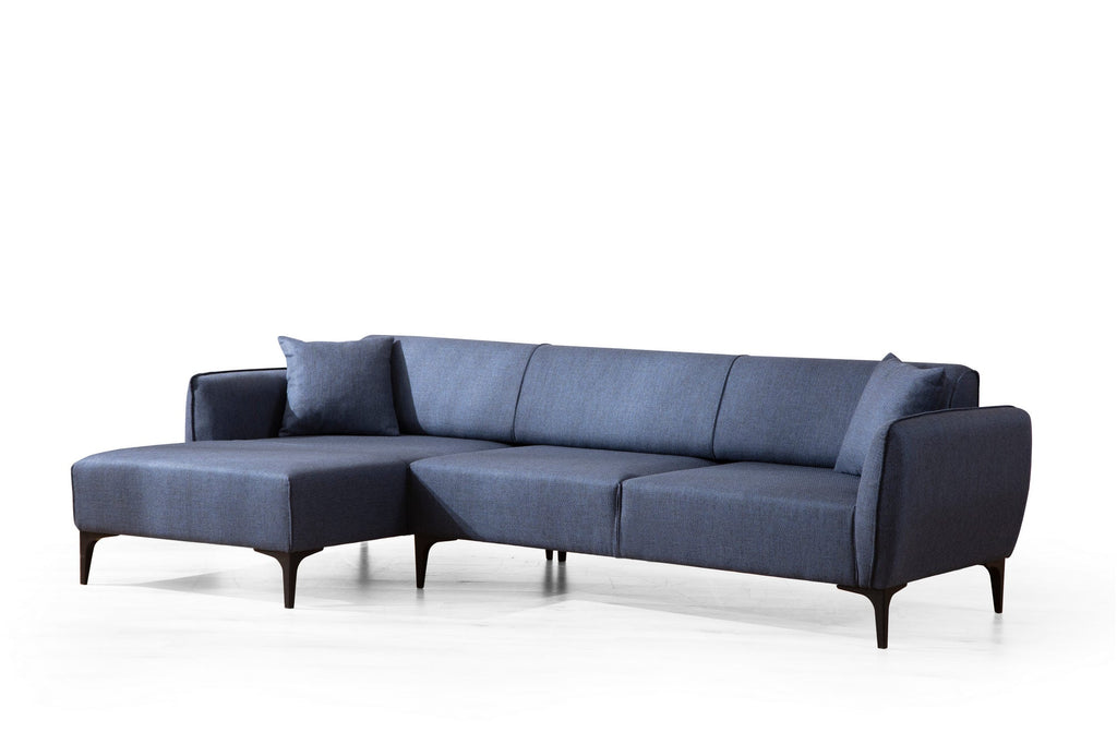 Sofá "Belissimo" Chaise Longue de 3 Lugares – Azul – 270x140x95 cm – Design Moderno - A minha loja