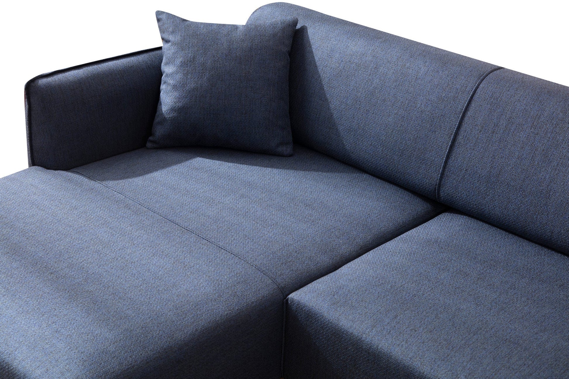 Sofá "Belissimo" Chaise Longue de 3 Lugares – Azul – 270x140x95 cm – Design Moderno - A minha loja