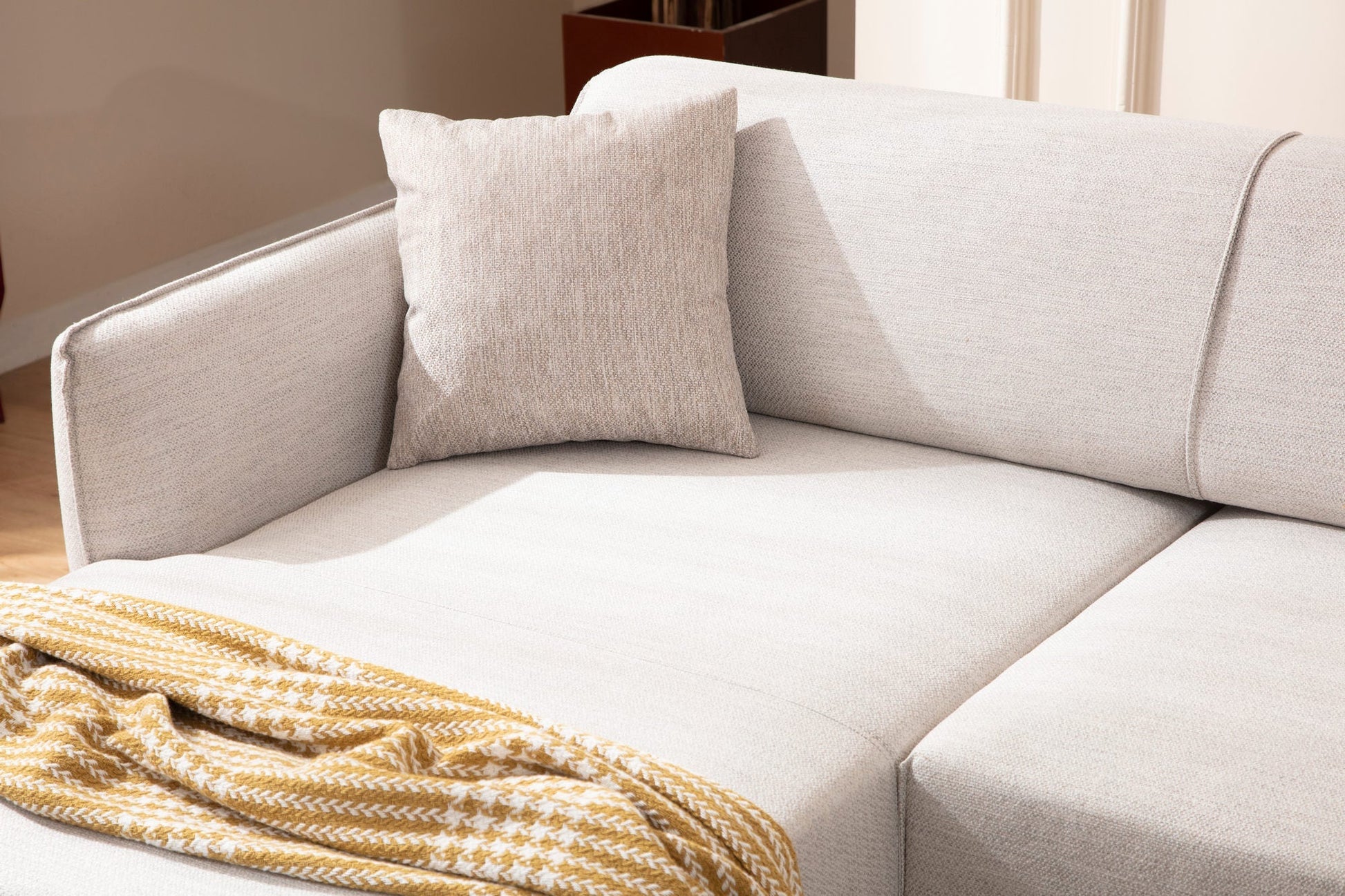 Sofá "Belissimo" Chaise Longue de 3 Lugares – Branco – 270x140x95 cm – Design Moderno - A minha loja