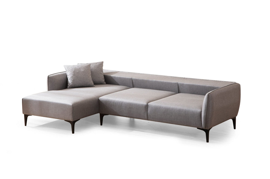 Sofá "Belissimo" Chaise Longue de 3 Lugares – Cinzento – 270x140x95 cm – Design Moderno - A minha loja
