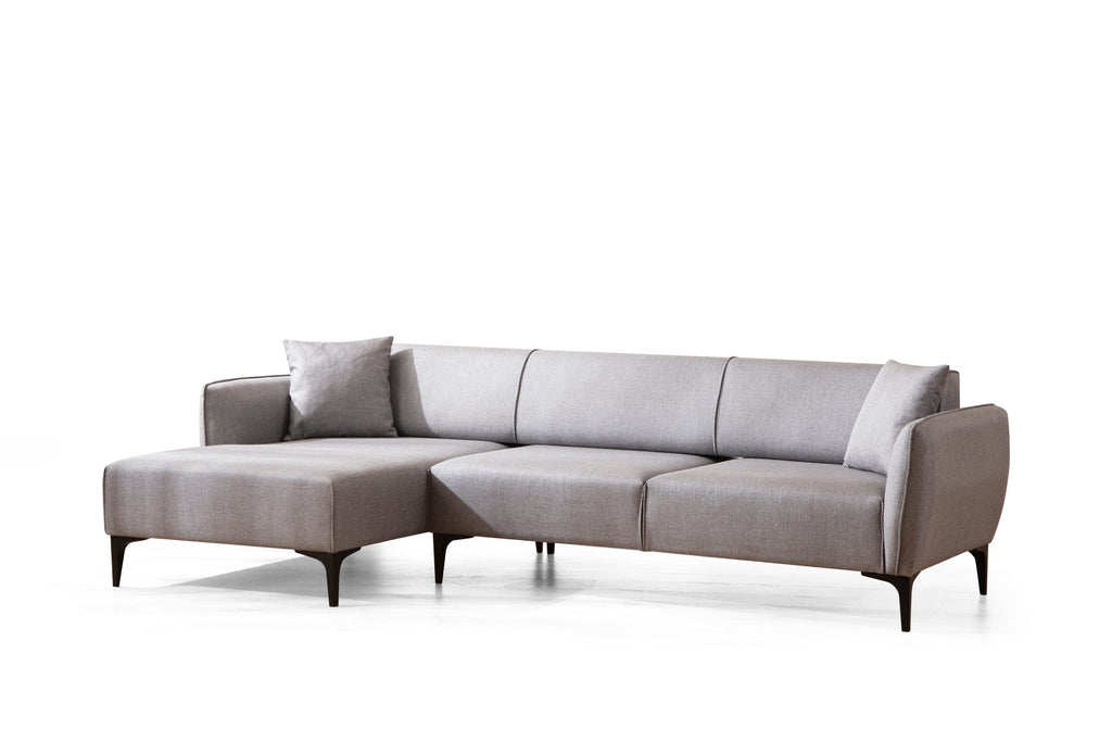 Sofá "Belissimo" Chaise Longue de 3 Lugares – Cinzento – 270x140x95 cm – Design Moderno - A minha loja