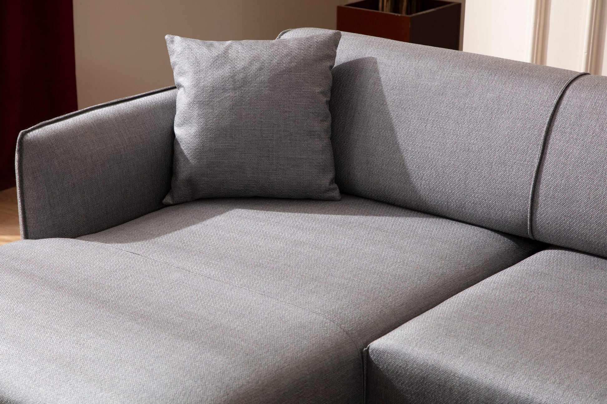 Sofá "Belissimo" Chaise Longue de 3 Lugares – Cinzento – 270x140x95 cm – Design Moderno - A minha loja