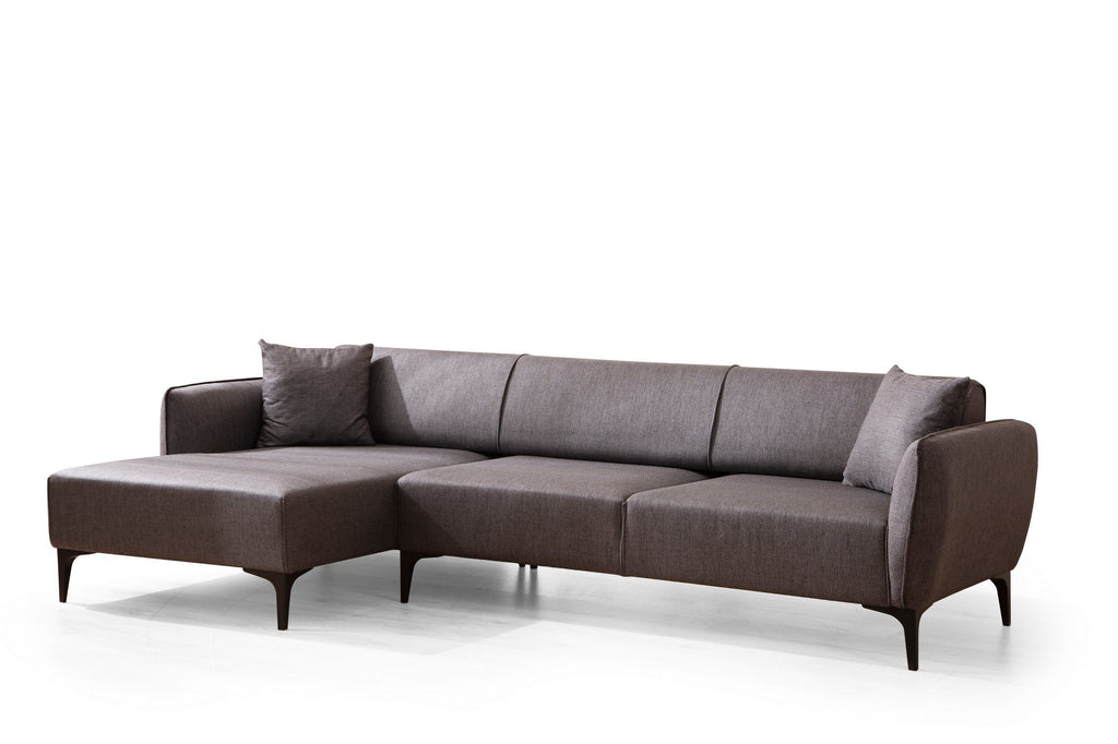Sofá "Belissimo" Chaise Longue de 3 Lugares – Cinzento Escuro – 270x140x95 cm – Design Moderno - A minha loja
