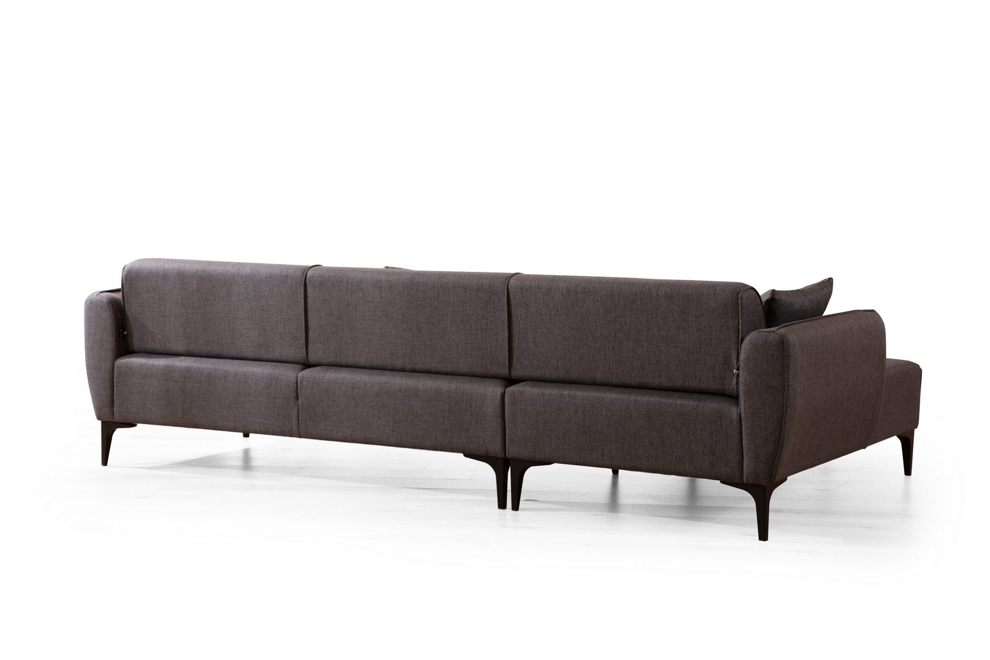 Sofá "Belissimo" Chaise Longue de 3 Lugares – Cinzento Escuro – 270x140x95 cm – Design Moderno - A minha loja