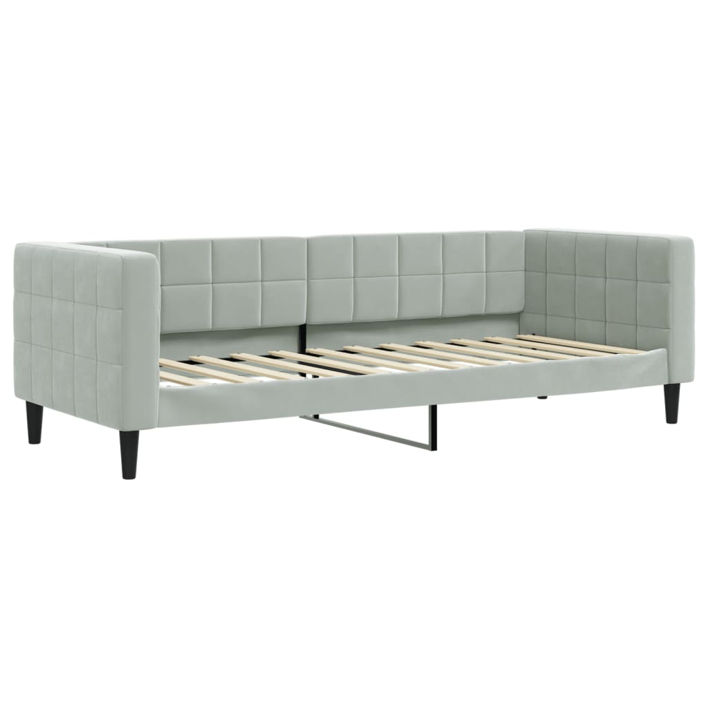 Sofá - cama c/ gavetão e gavetas 80x200 cm veludo cinzento - claro - A minha loja