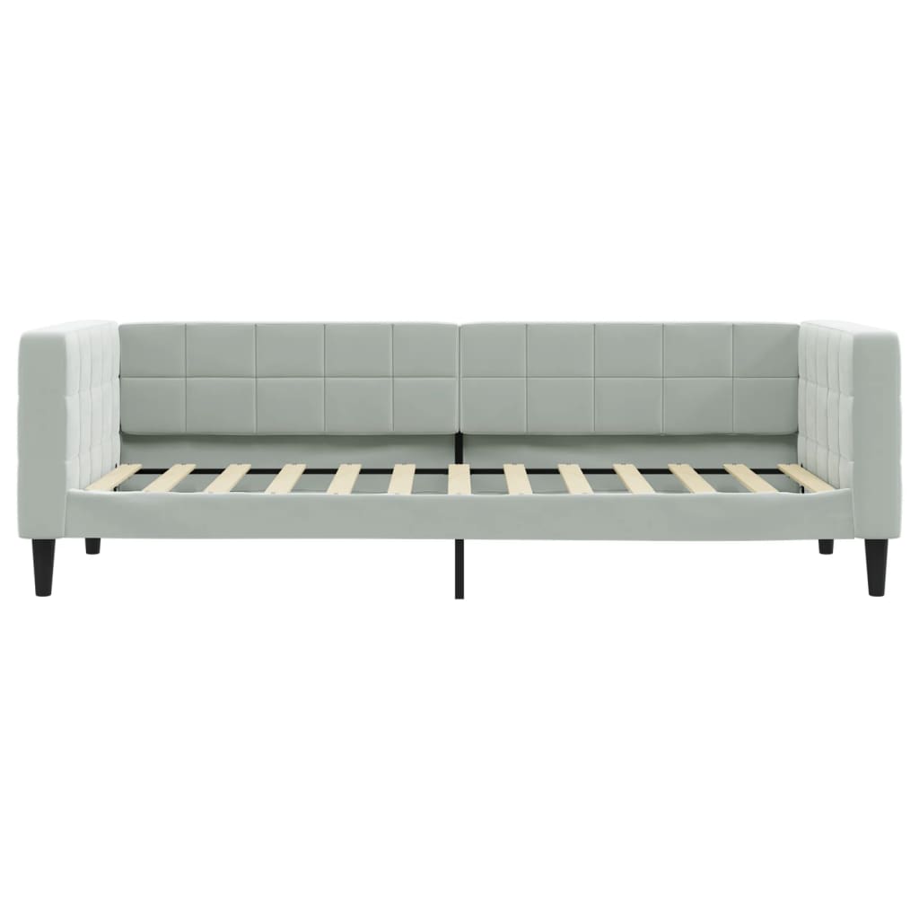 Sofá - cama c/ gavetão e gavetas 80x200 cm veludo cinzento - claro - A minha loja