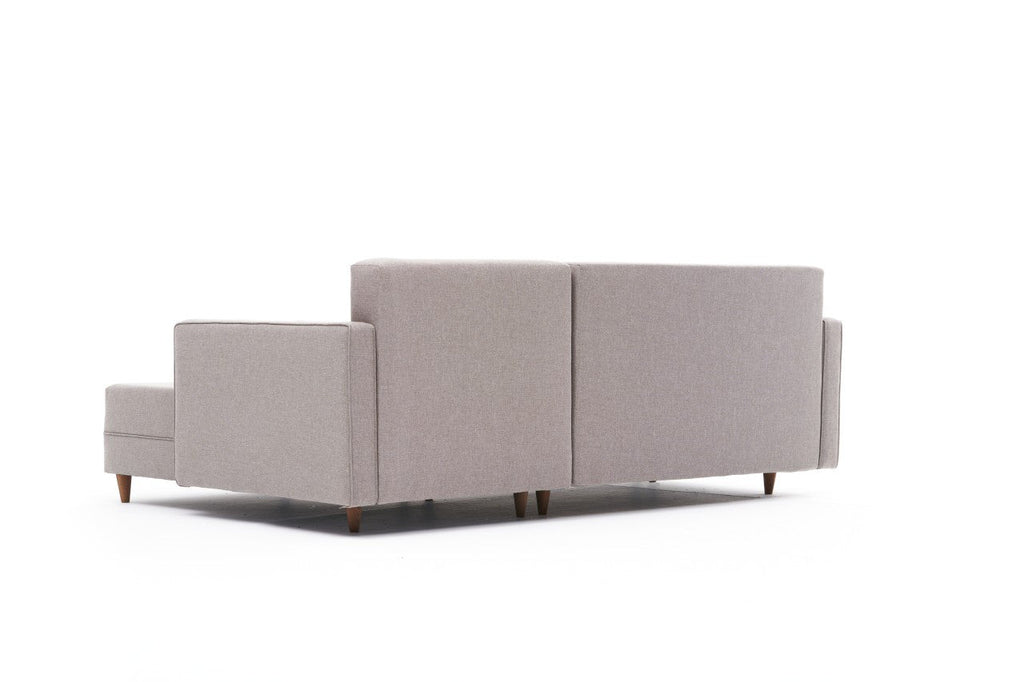 Sofá - Cama Chaise Longue Direito "Monaco" - Creme - 215x80x150 cm - Estrutura em Madeira de Faia - Design Moderno - A minha loja