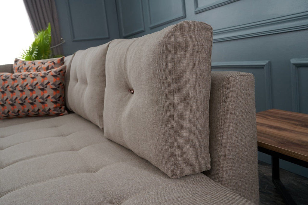 Sofá - Cama Chaise Longue Manama – Cinzento (280 x 206 cm) | Conforto, Estilo e Versatilidade - A minha loja