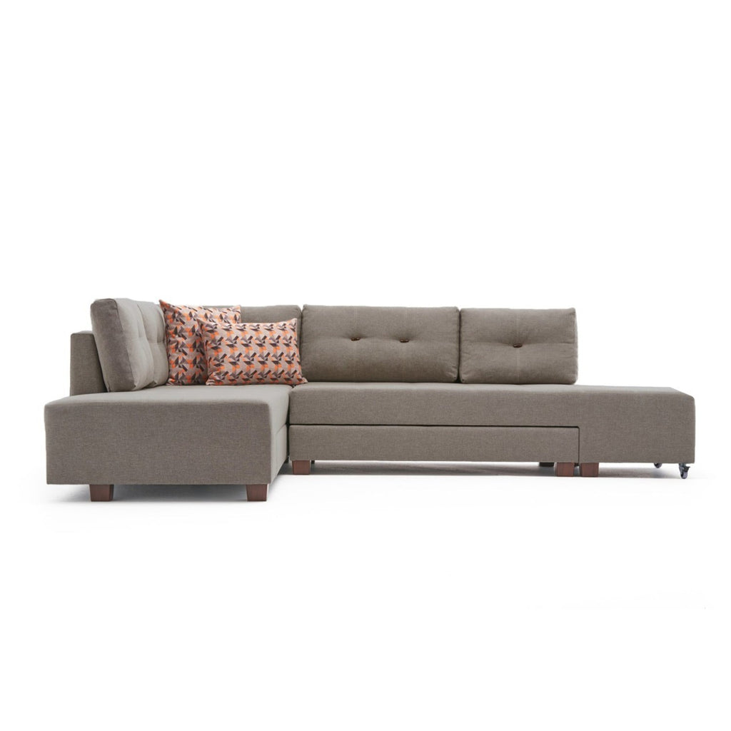 Sofá - Cama Chaise Longue Manama – Cinzento (280 x 206 cm) | Conforto, Estilo e Versatilidade - A minha loja