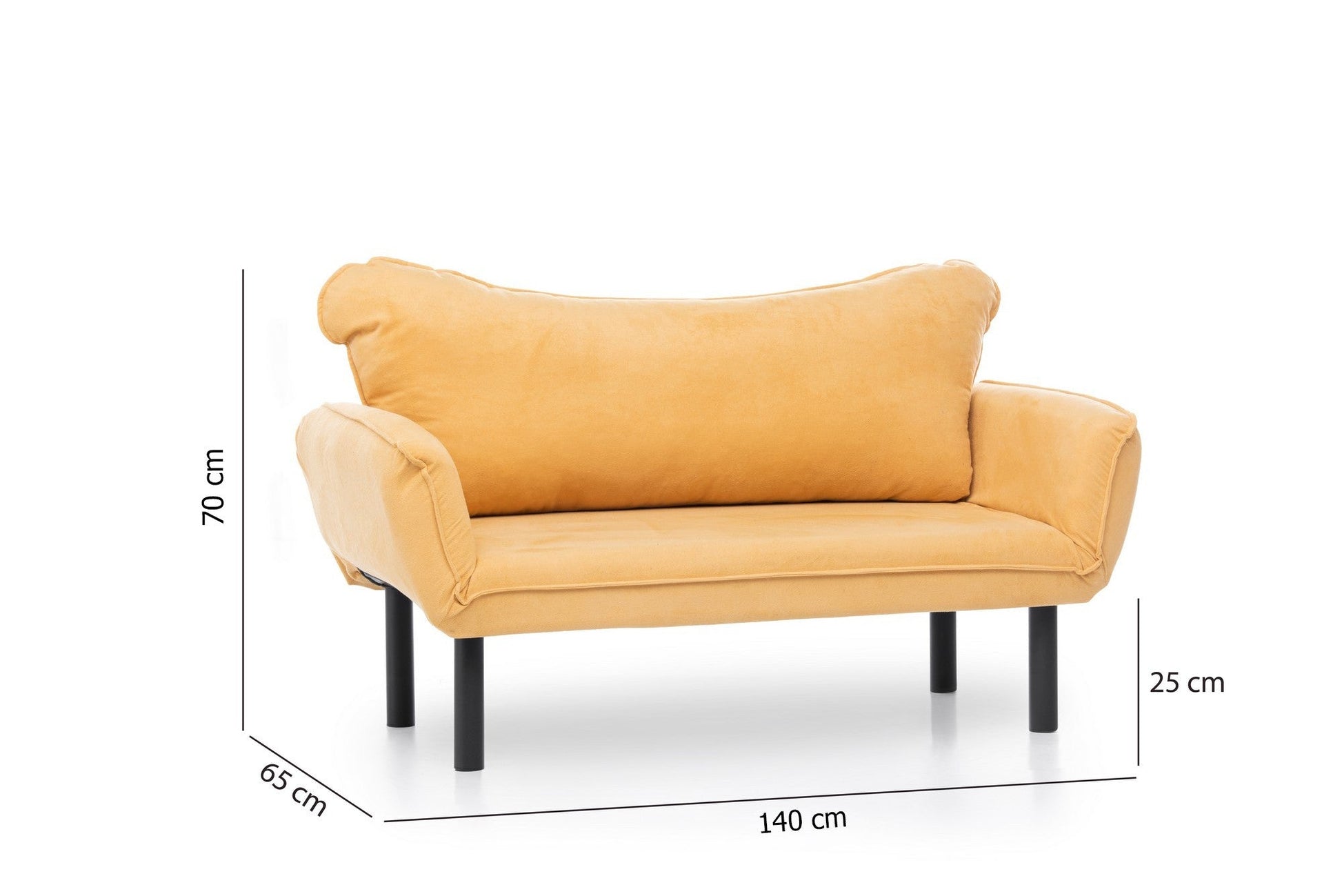 Sofá Cama "Chatto" – Amarelo Mostarda – 180x65x70 cm – Design Moderno - A minha loja