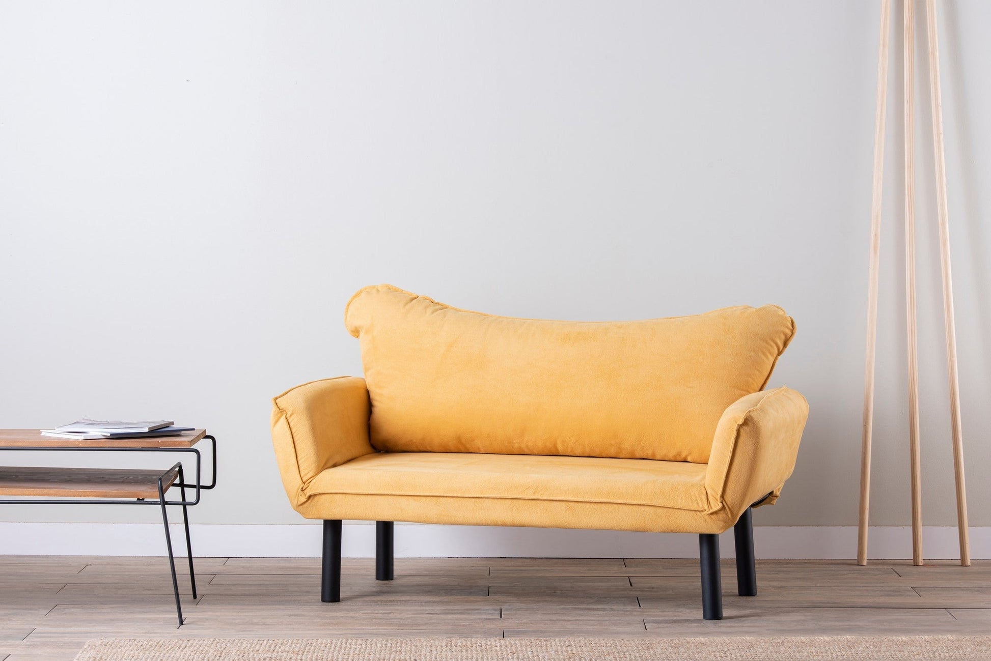 Sofá Cama "Chatto" – Amarelo Mostarda – 180x65x70 cm – Design Moderno - A minha loja