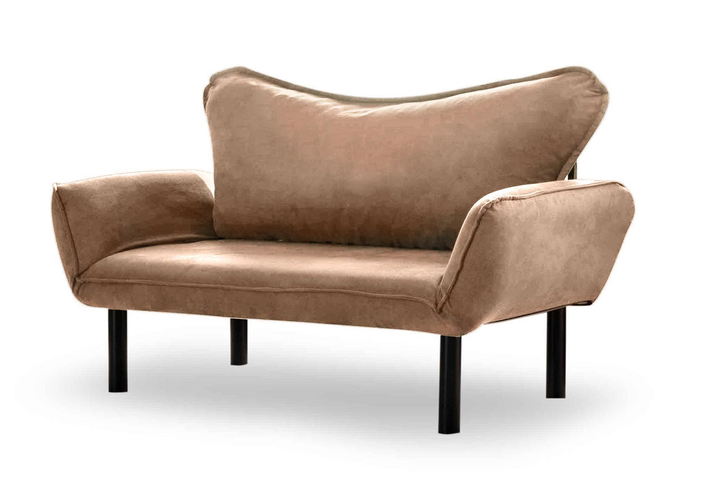Sofá Cama "Chatto" – Castanho Claro – 180x65x70 cm – Design Moderno - A minha loja