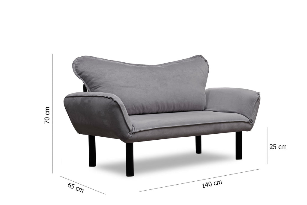 Sofá Cama "Chatto" – Cinzento – 180x65x70 cm – Design Moderno - A minha loja