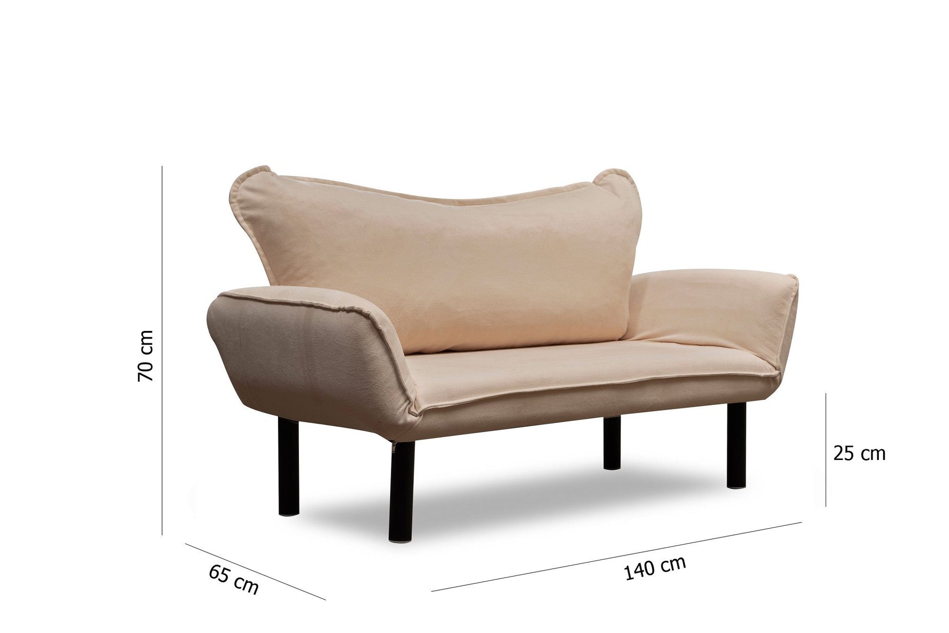 Sofá Cama "Chatto" – Creme – 180x65x70 cm – Design Moderno - A minha loja