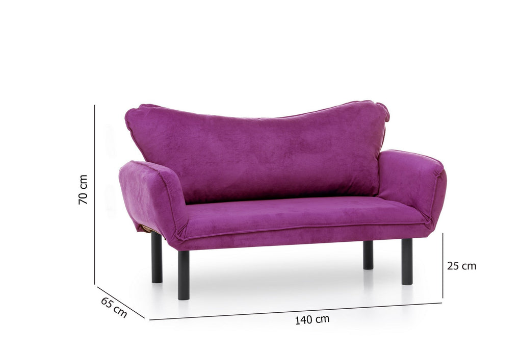 Sofá Cama "Chatto" – Roxo – 180x65x70 cm – Design Moderno - A minha loja