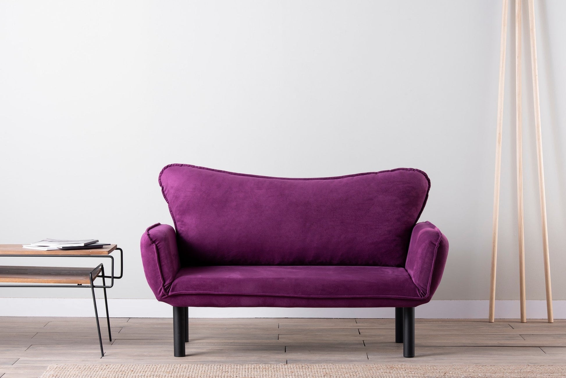 Sofá Cama "Chatto" – Roxo – 180x65x70 cm – Design Moderno - A minha loja