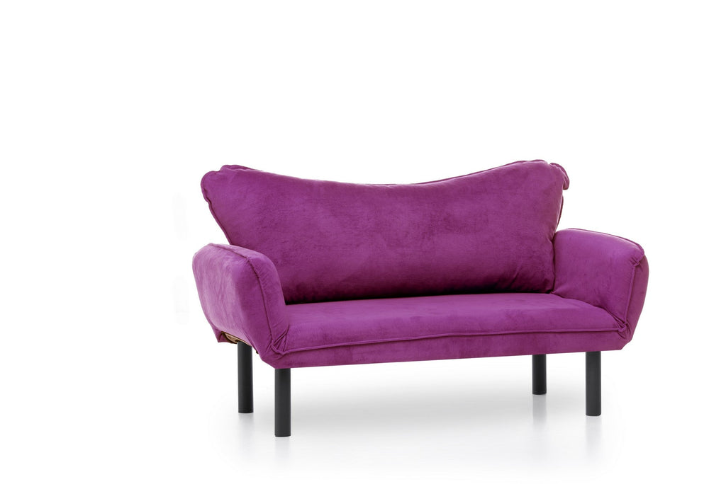 Sofá Cama "Chatto" – Roxo – 180x65x70 cm – Design Moderno - A minha loja