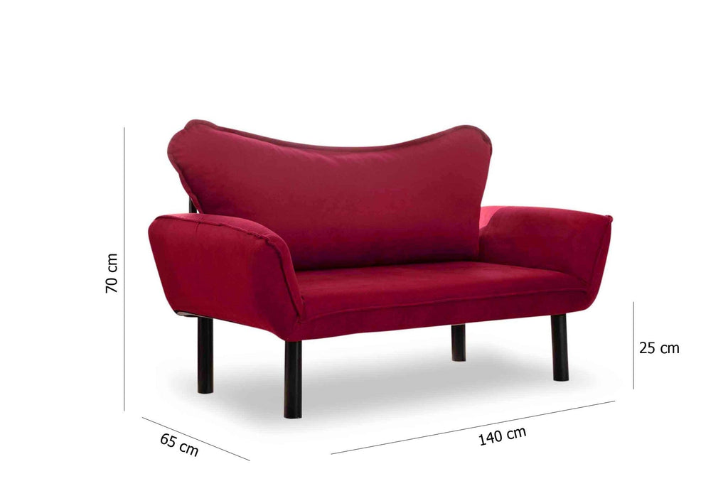 Sofá Cama "Chatto" – Vermelho Tinto – 180x65x70 cm – Design Moderno - A minha loja