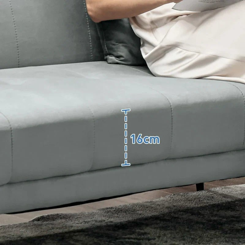 Sofá Cama Convertível Sofá Cama de 3 Lugares com Encosto Ajustável de 3 Níveis e 2 Almofadas Acolchoadas Carga 360 kg para Escritório Dormitório Sala de Estar Cinza - A minha loja