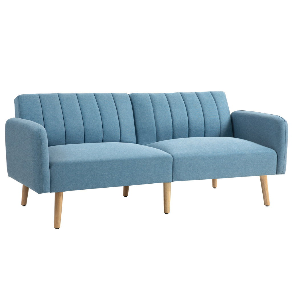 Sofá Cama de 2 Lugares com Encosto Ajustável - Azul Claro - Design Escandinavo - A minha loja